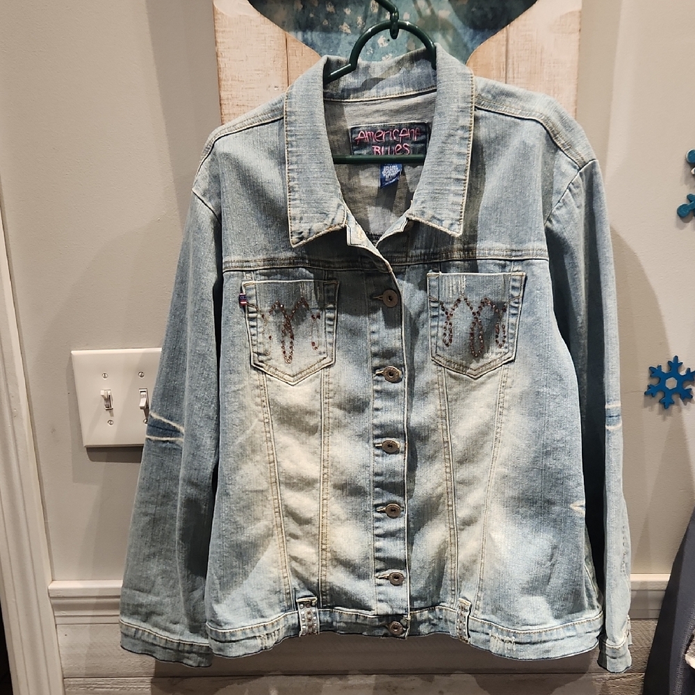 EUC Americana Blues Women's Sz 1X Denim Jean Jacket